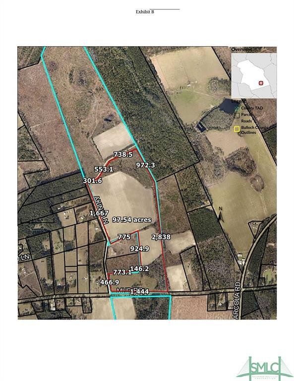 100 Acres of Improved Agricultural Land for Sale in Brooklet, Georgia