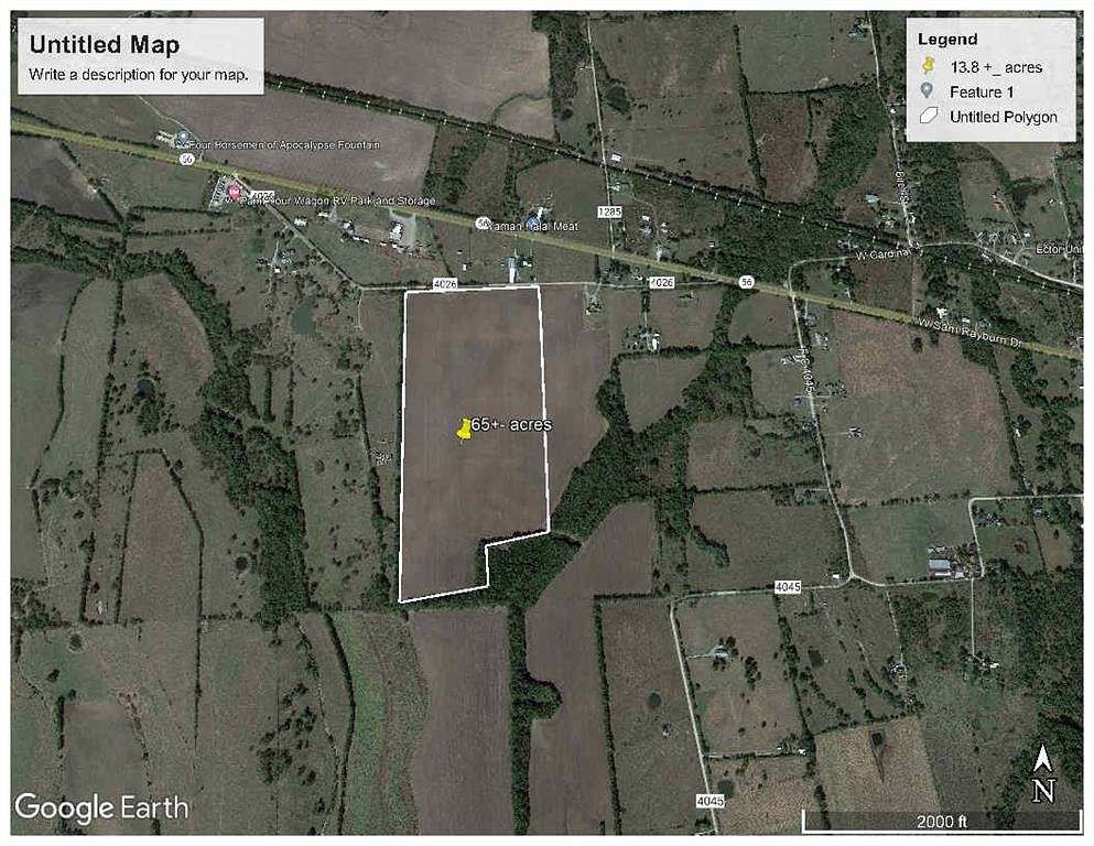 75 Acres of Land for Sale in Savoy, Texas