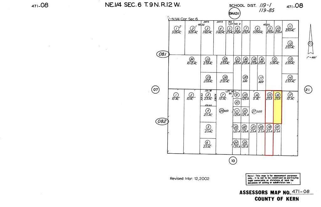 2.5 Acres of Land for Sale in Rosamond, California