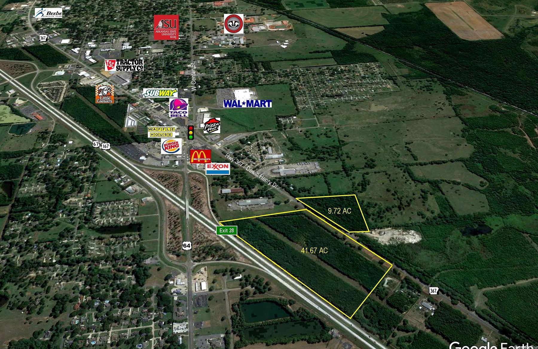 41.7 Acres of Commercial Land for Sale in Beebe, Arkansas