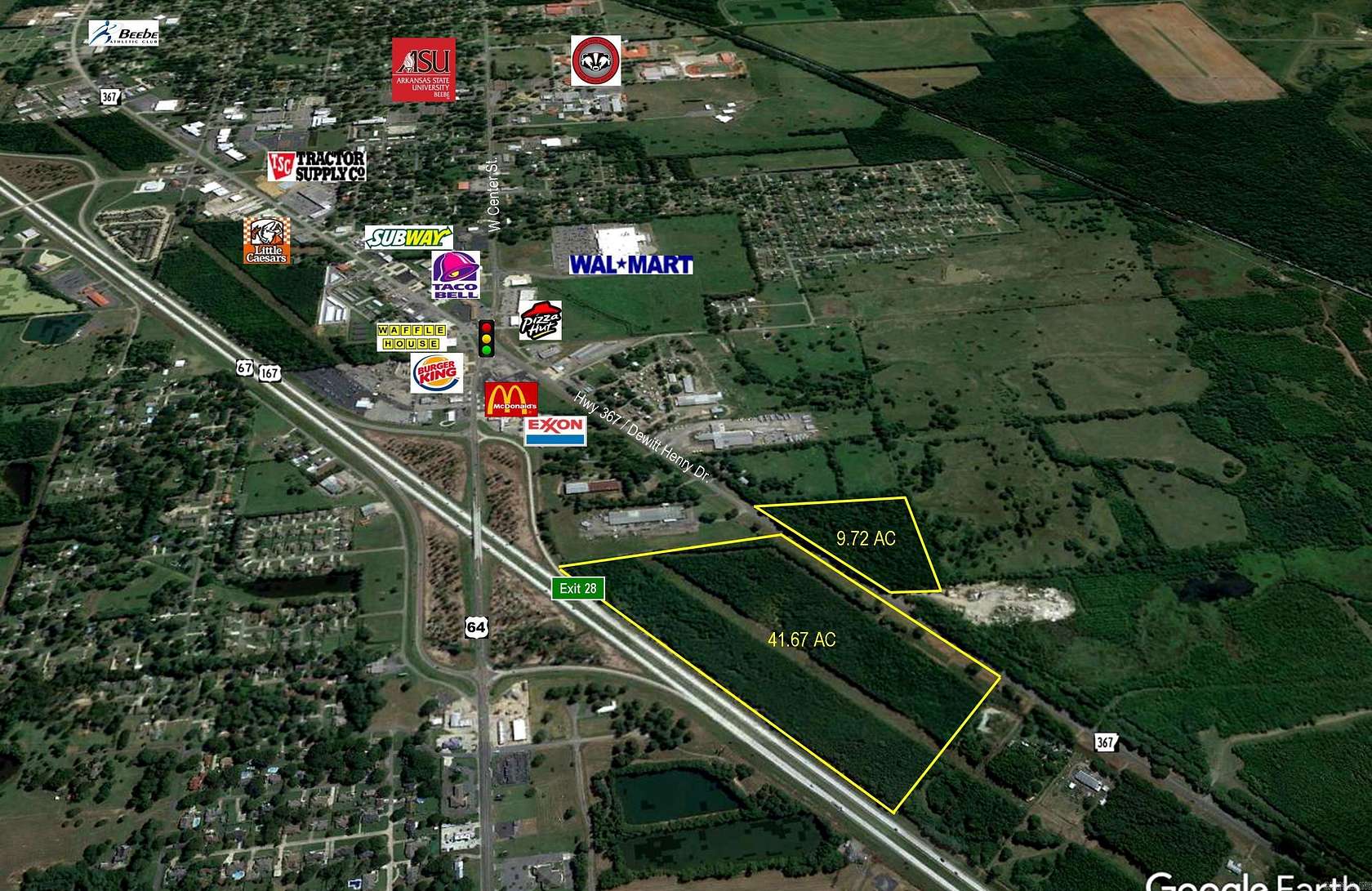 41.68 Acres of Mixed-Use Land for Sale in Beebe, Arkansas