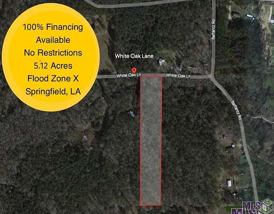 5.1 Acres of Residential Land for Sale in Springfield, Louisiana