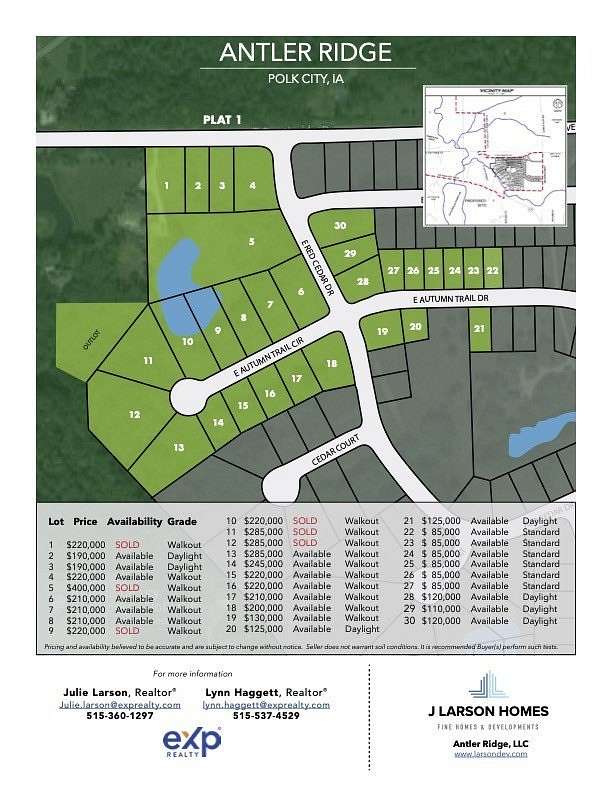 0.95 Acres of Residential Land for Sale in Polk City, Iowa