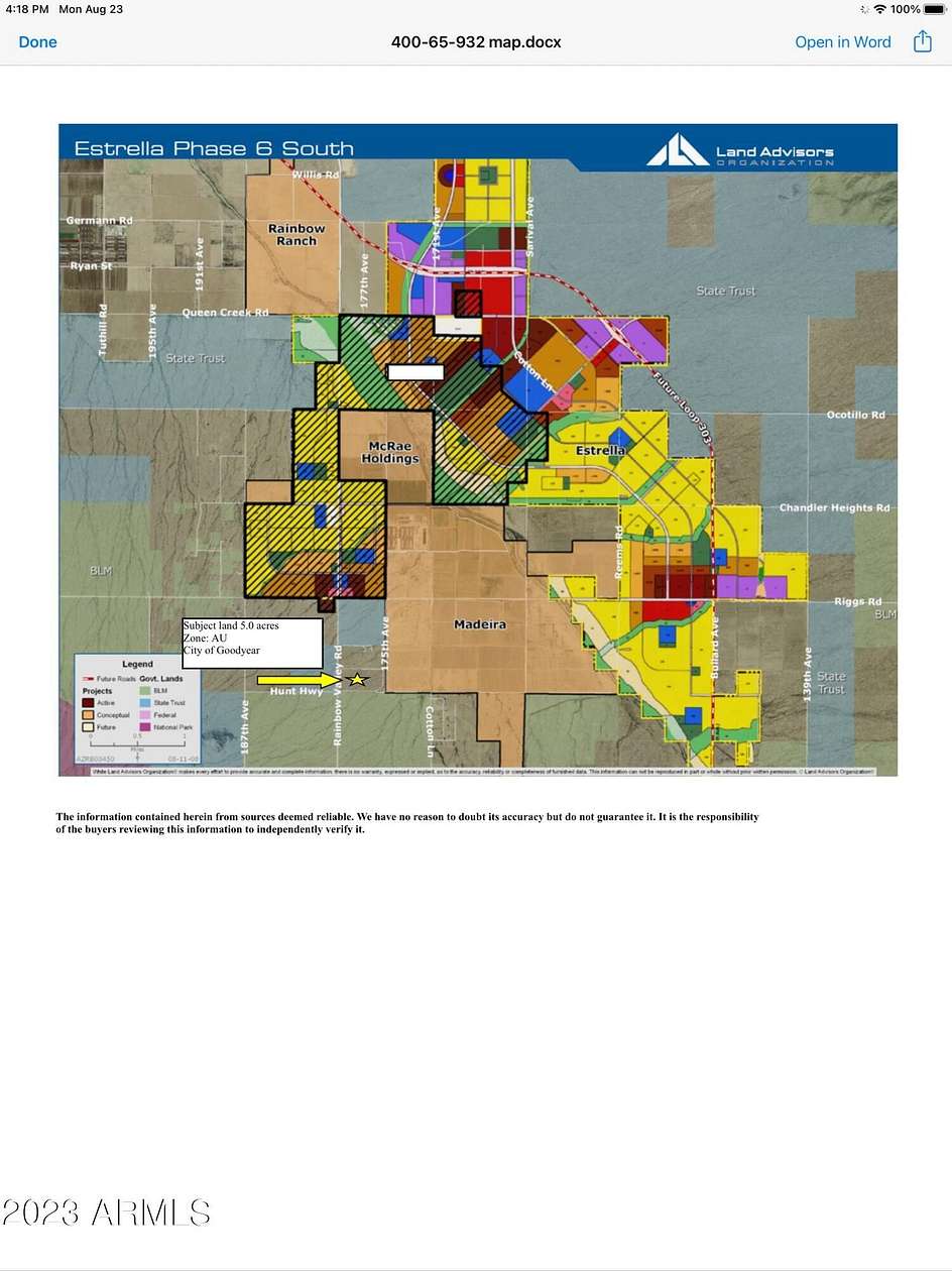 5 Acres of Residential Land for Sale in Goodyear, Arizona