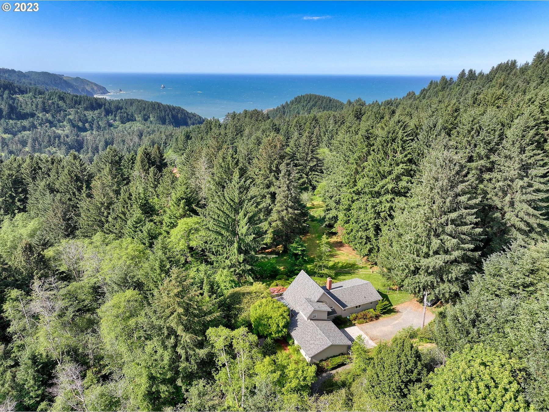 6.8 Acres of Residential Land with Home for Sale in Brookings, Oregon
