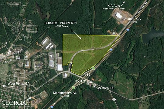 178 Acres of Mixed-Use Land for Sale in West Point, Georgia