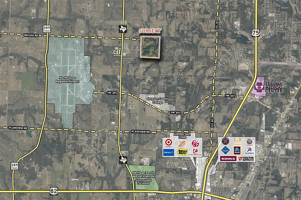 182 Acres of Land for Sale in Denison, Texas