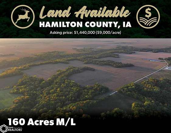 160 Acres of Recreational Land & Farm for Sale in Stratford, Iowa