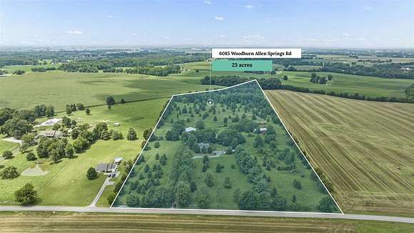 23 Acres of Agricultural Land with Home for Sale in Bowling Green, Kentucky