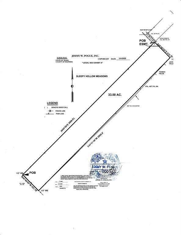 35.58 Acres of Agricultural Land for Sale in Terrell, Texas