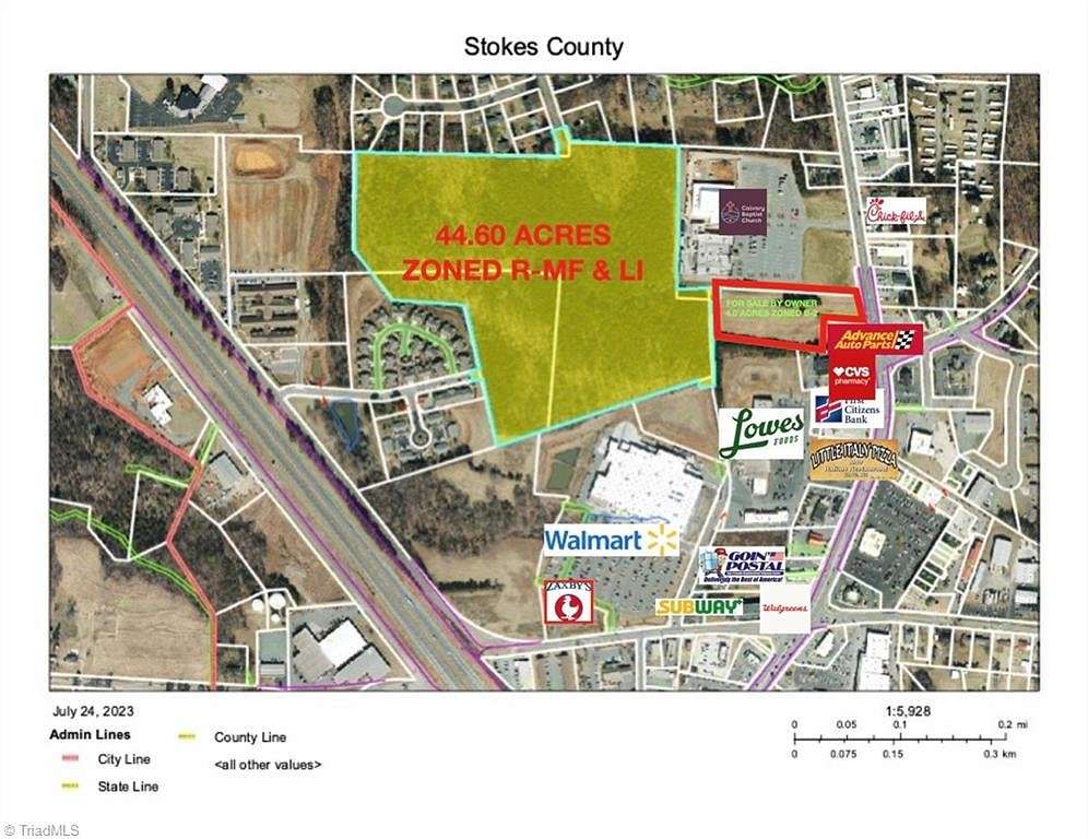 44.6 Acres of Mixed Use Land for Sale in King North Carolina