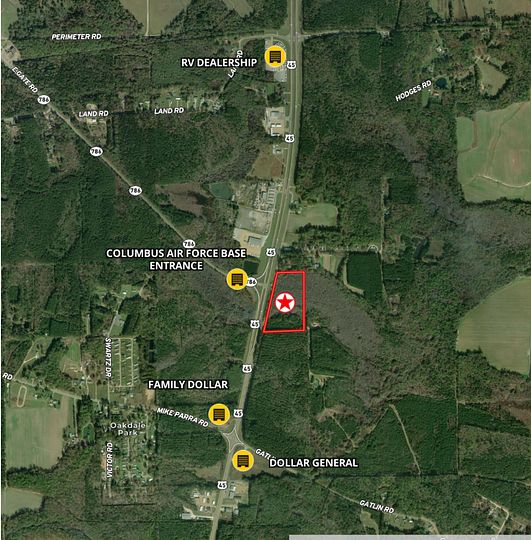 14.1 Acres of Commercial Land for Sale in Columbus, Mississippi