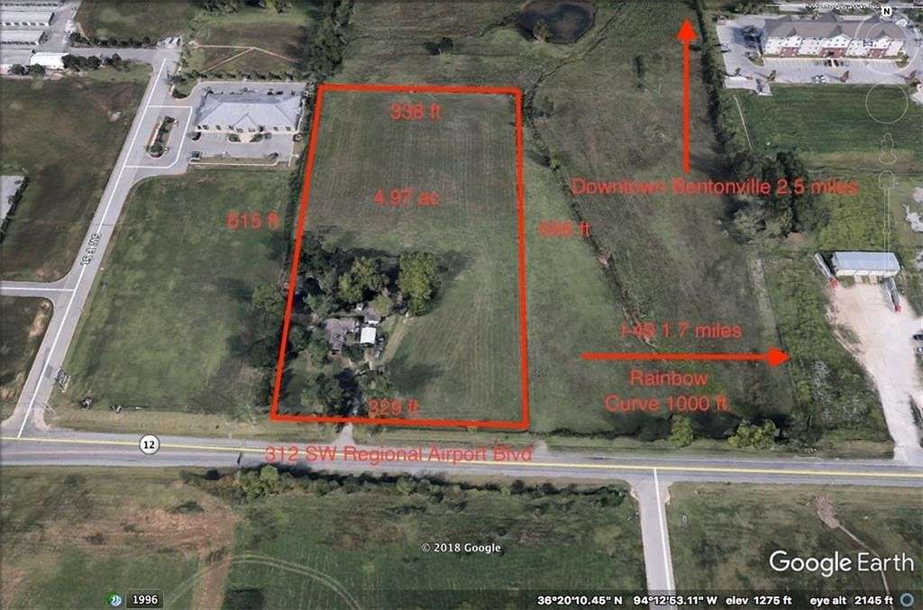 4.98 Acres of Commercial Land for Sale in Bentonville, Arkansas