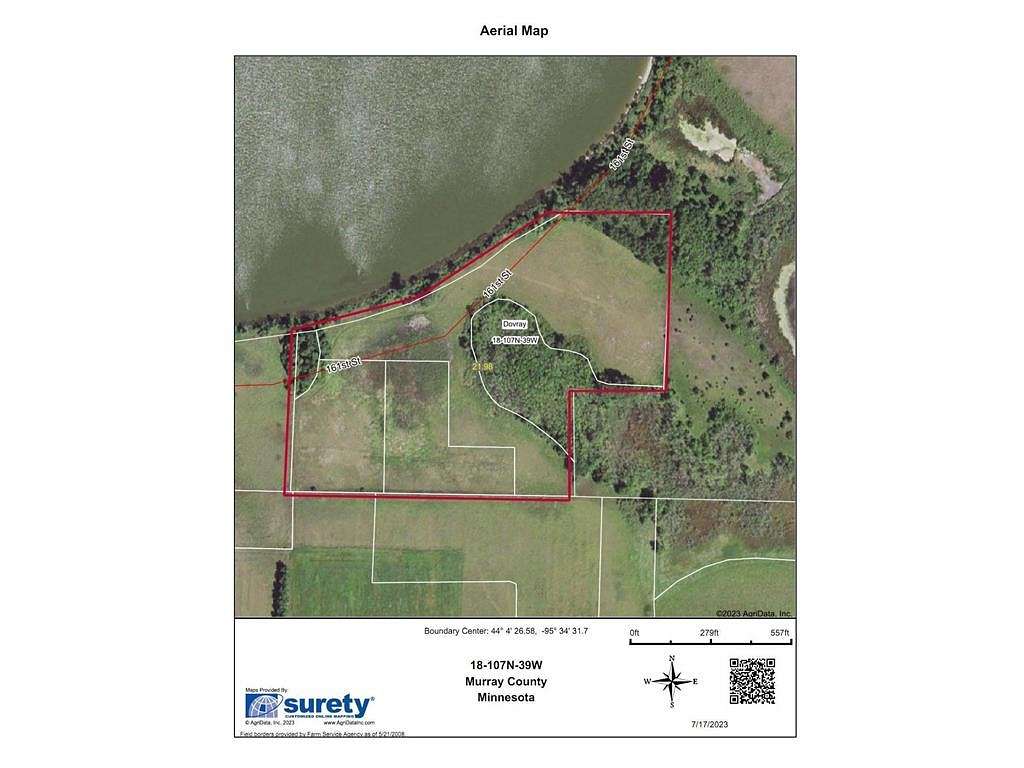 25 Acres of Recreational Land & Farm for Sale in Dovray Township, Minnesota
