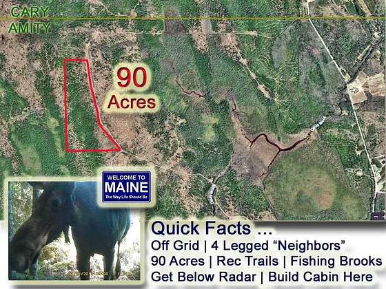 90 Acres of Recreational Land for Sale in Amity Town, Maine
