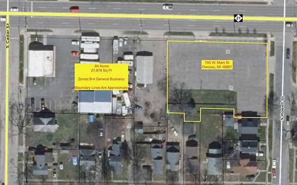 0.64 Acres of Commercial Land for Sale in Owosso, Michigan