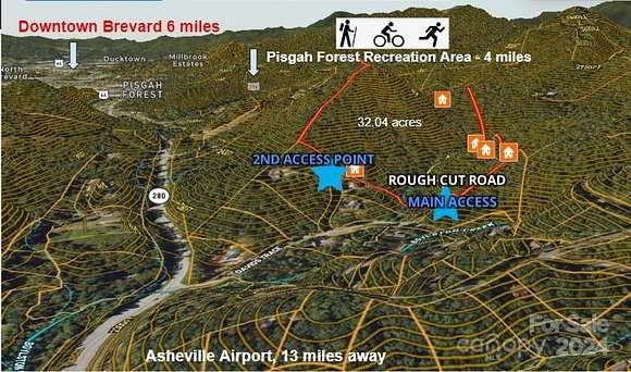32 Acres of Recreational Land for Sale in Pisgah Forest, North Carolina