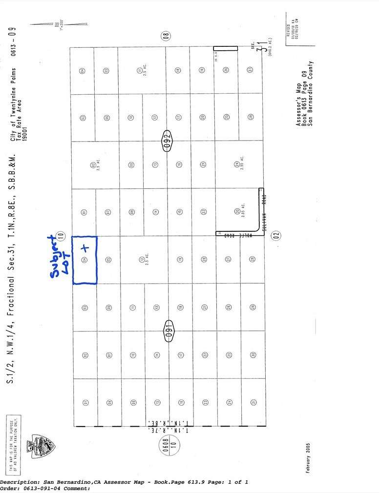 1.3 Acres of Land for Sale in Twentynine Palms, California