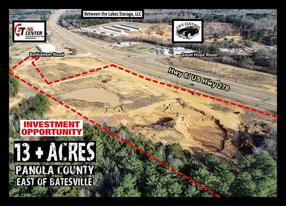 13.3 Acres of Commercial Land for Sale in Batesville, Mississippi