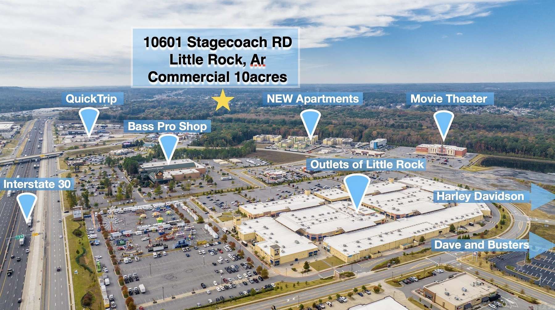 10.9 Acres of Commercial Land for Sale in Little Rock, Arkansas