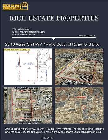 25.2 Acres of Land for Sale in Rosamond, California