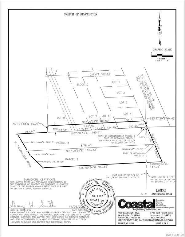10 Acres of Land for Sale in Crystal River, Florida