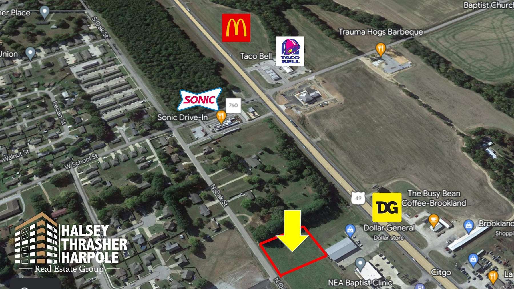2 Acres of Commercial Land for Sale in Brookland, Arkansas