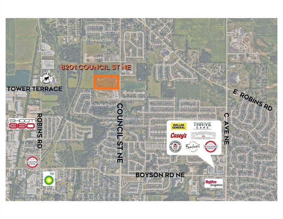 2.6 Acres of Commercial Land for Sale in Cedar Rapids, Iowa