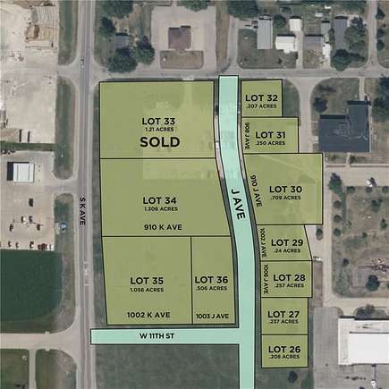 1.1 Acres of Commercial Land for Sale in Vinton, Iowa