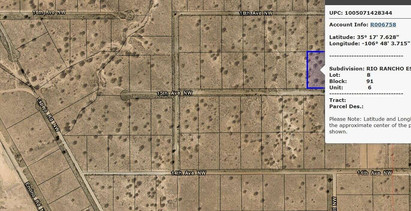 1 Acre of Land for Sale in Rio Rancho, New Mexico