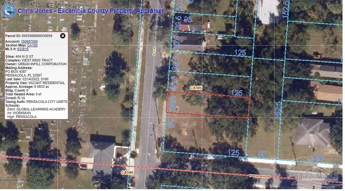 0.077 Acres of Residential Land for Sale in Pensacola, Florida