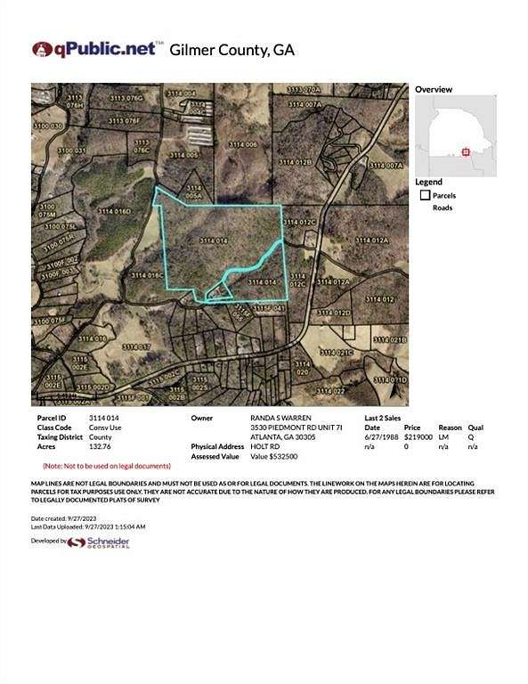 133 Acres of Agricultural Land for Sale in Ellijay, Georgia