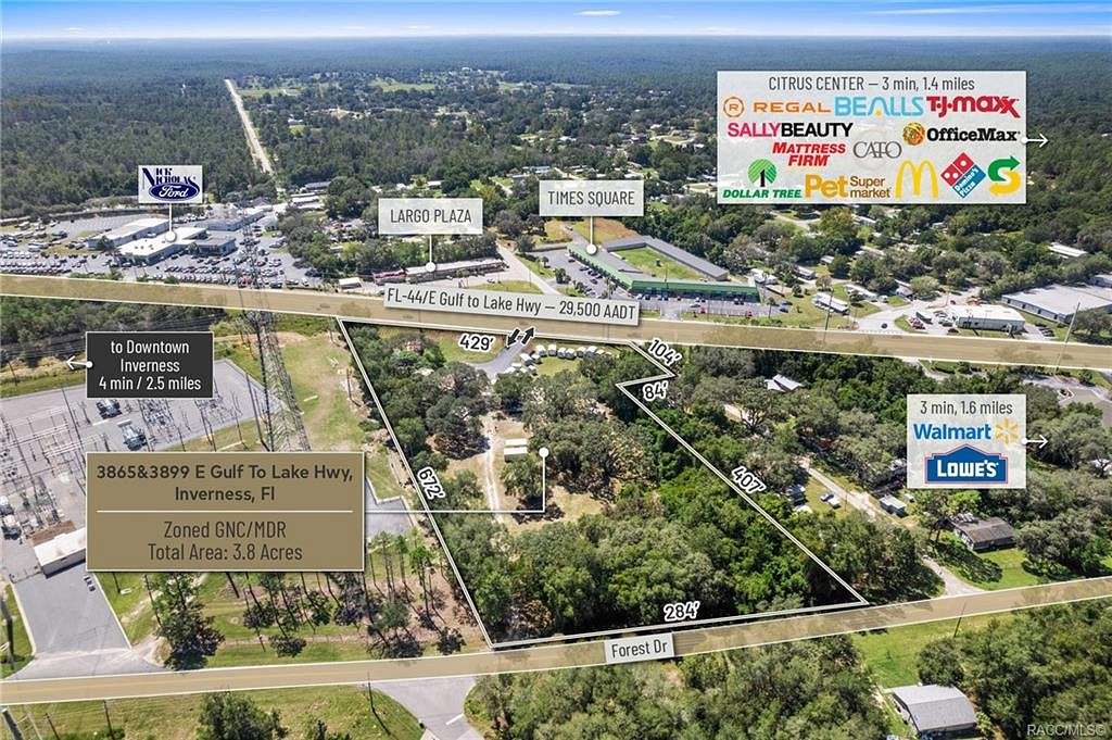 3.8 Acres of Mixed-Use Land for Sale in Inverness, Florida