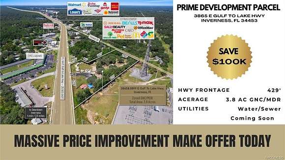 3.8 Acres of Mixed-Use Land for Sale in Inverness, Florida