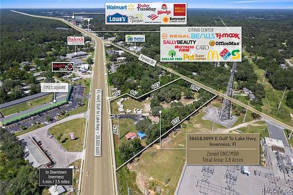 3.8 Acres of Mixed-Use Land for Sale in Inverness, Florida