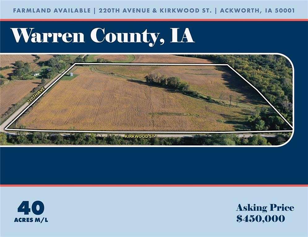 40 Acres of Recreational Land & Farm for Sale in Ackworth, Iowa