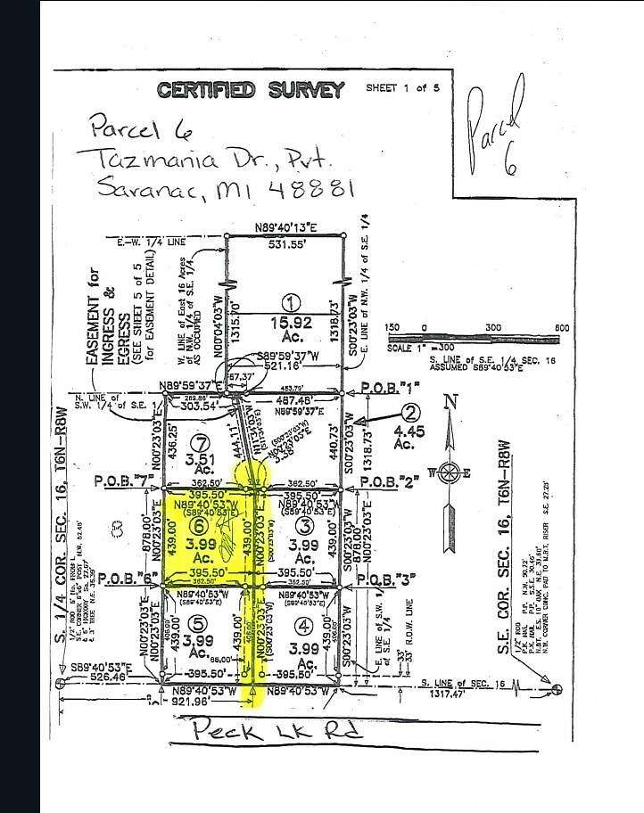 4 Acres of Residential Land for Sale in Saranac, Michigan