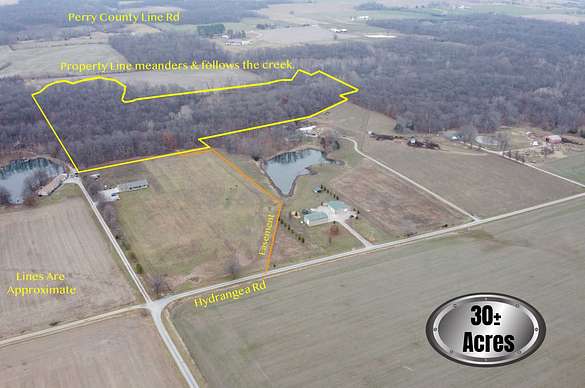 38 Acres of Recreational Land for Sale in Coulterville, Illinois