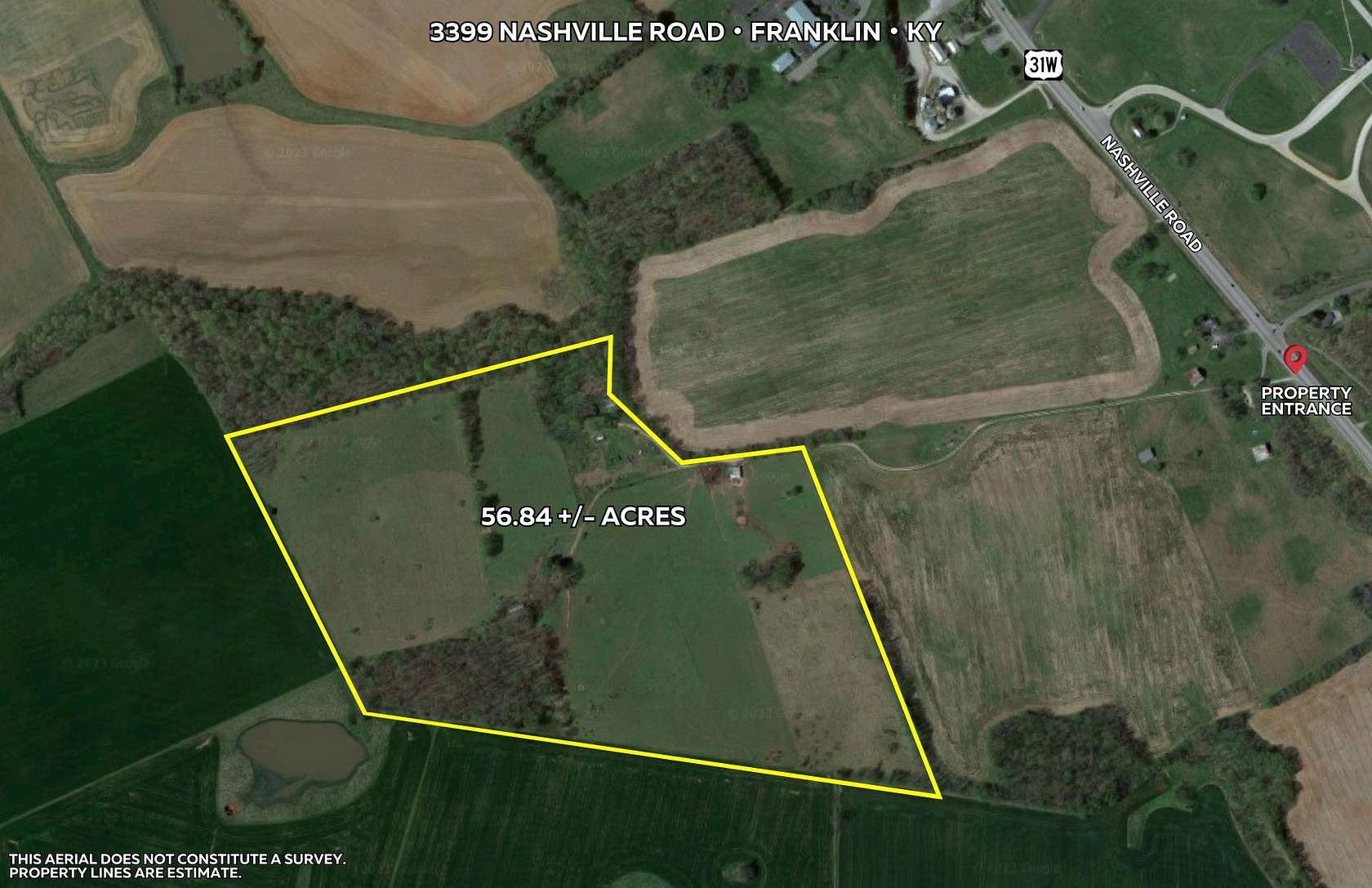 56.8 Acres of Improved Mixed-Use Land for Sale in Franklin, Kentucky