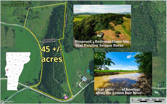 45 Acres of Recreational Land for Sale in Shoreham, Vermont