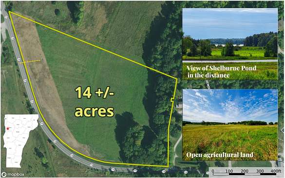 14 Acres of Recreational Land & Farm for Sale in Shelburne, Vermont