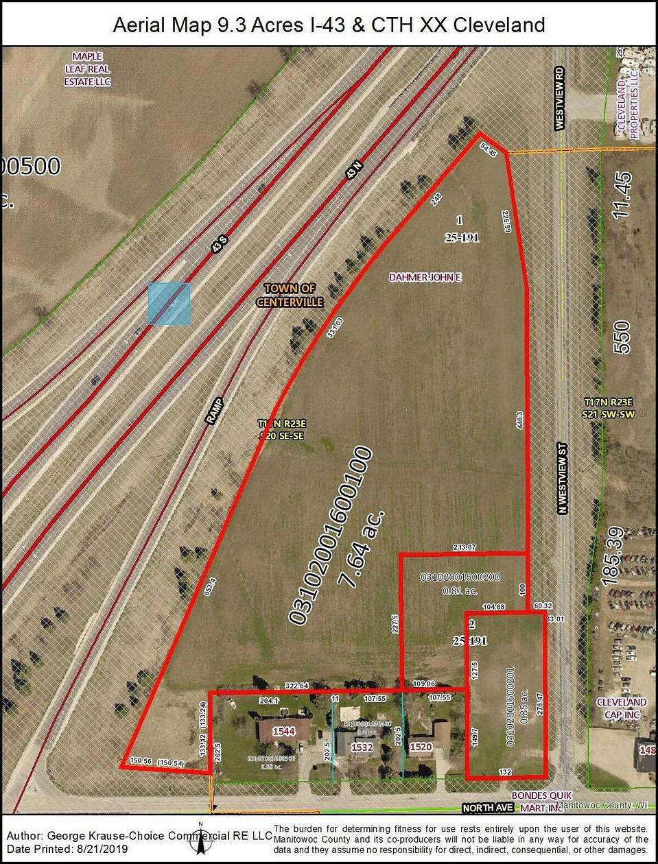 3 Acres of Commercial Land for Sale in Cleveland, Wisconsin