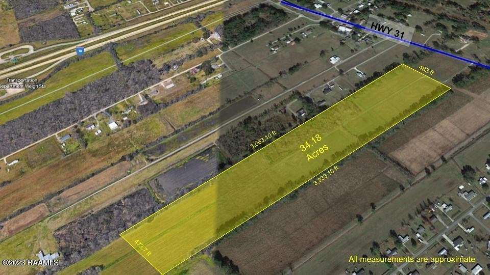 34.2 Acres of Mixed-Use Land for Sale in Breaux Bridge, Louisiana