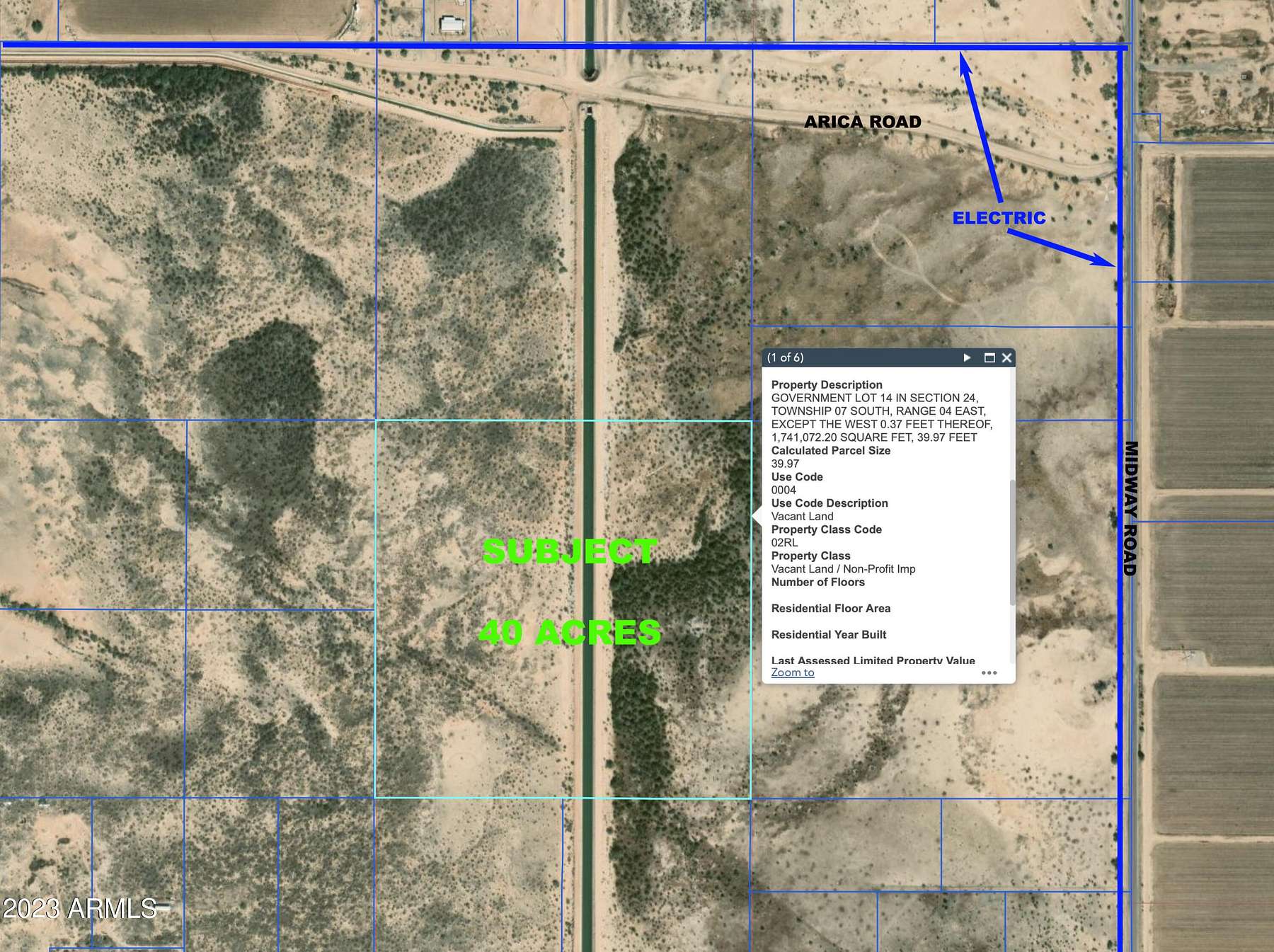 39.9 Acres of Land for Sale in Casa Grande, Arizona