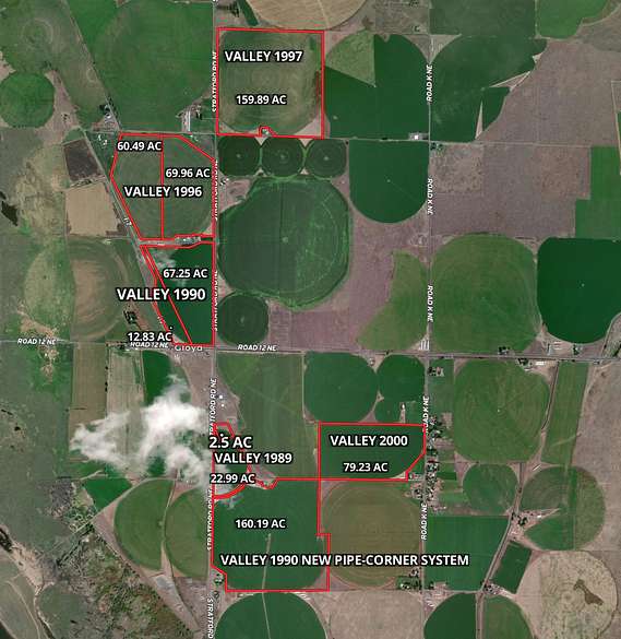 635 Acres of Agricultural Land for Sale in Moses Lake, Washington