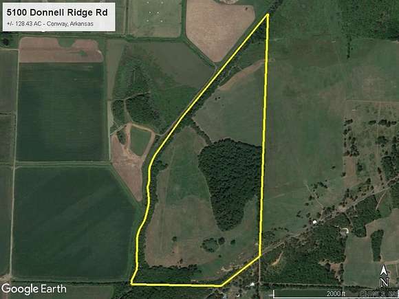 128.43 Acres of Land for Sale in Conway, Arkansas