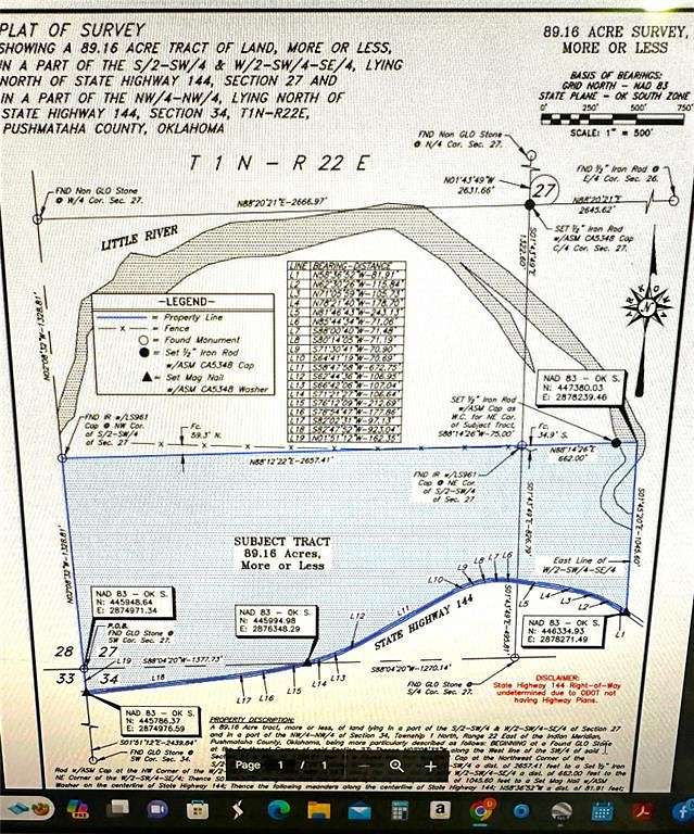 88.012 Acres of Recreational Land for Sale in Honobia, Oklahoma