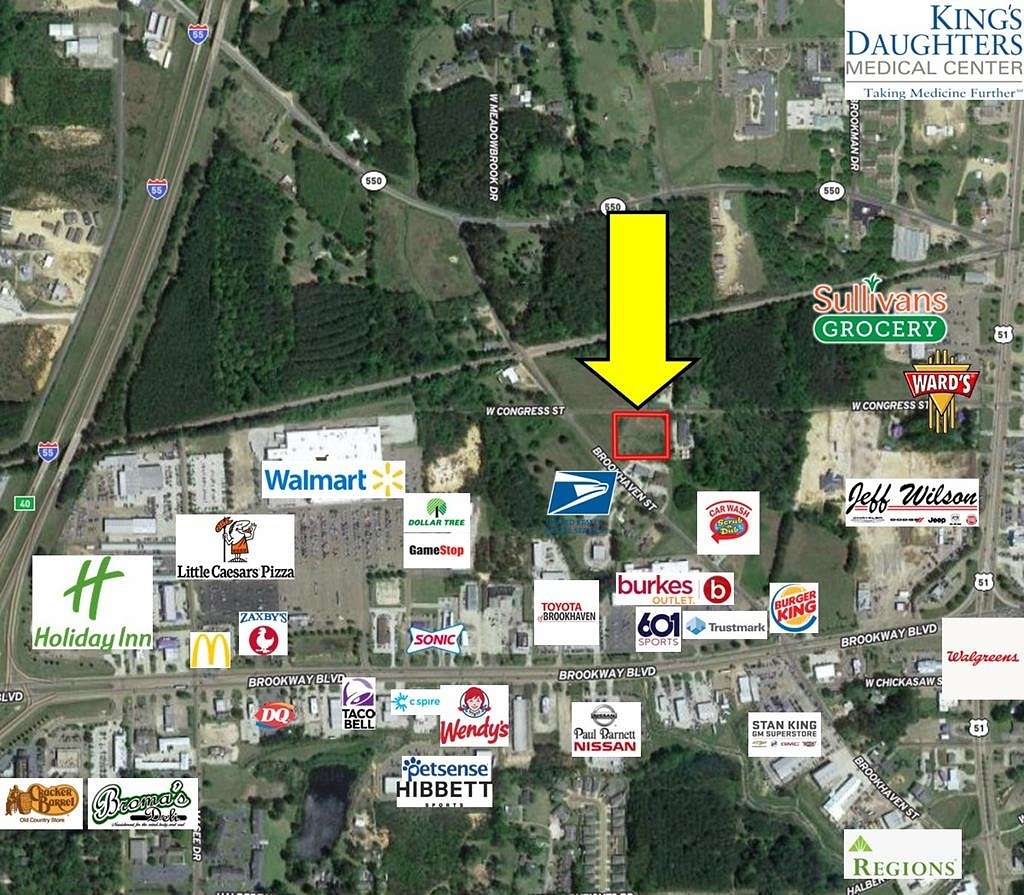 1.9 Acres of Commercial Land for Sale in Brookhaven, Mississippi