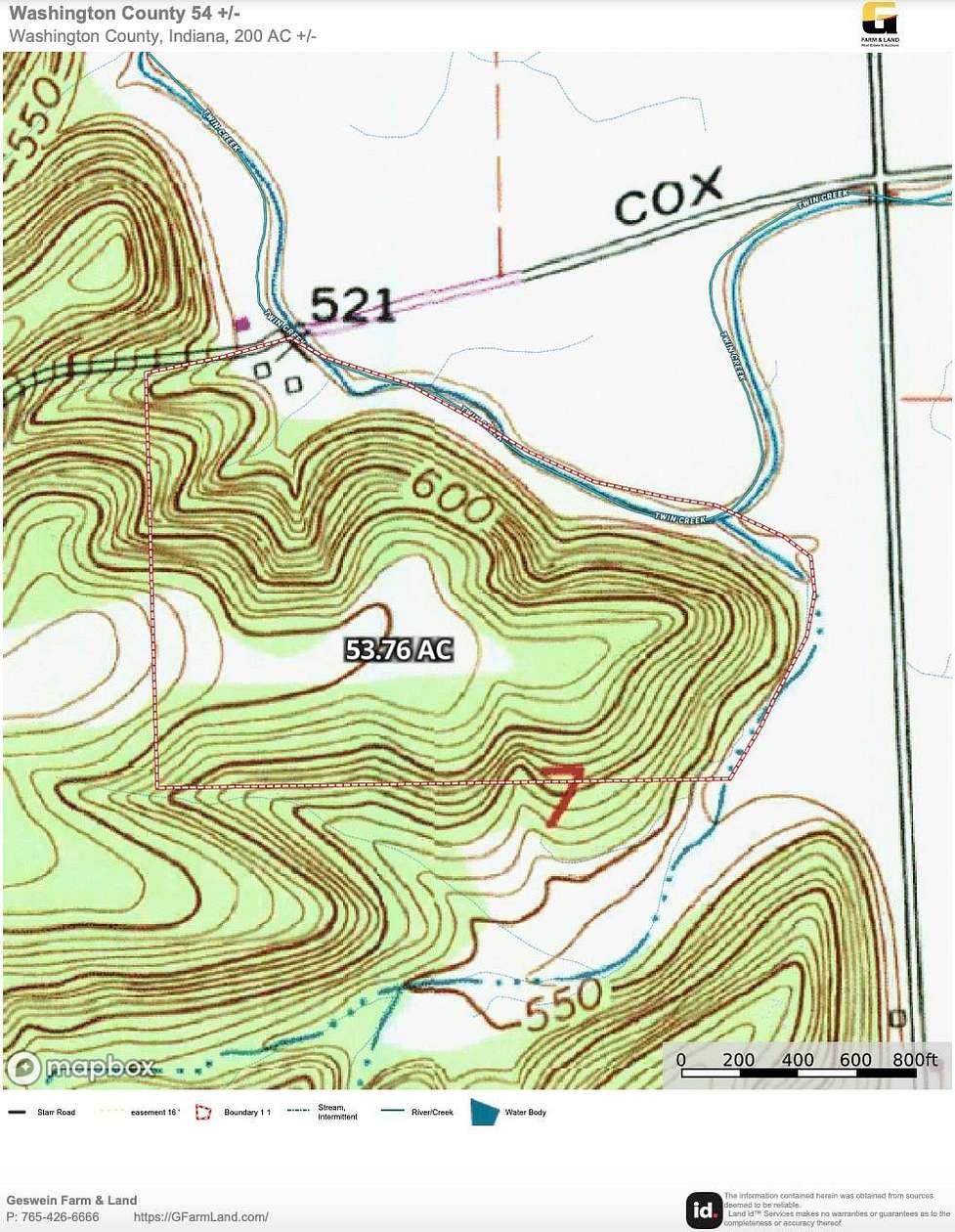 54 Acres of Recreational Land & Farm for Sale in Campbellsburg, Indiana