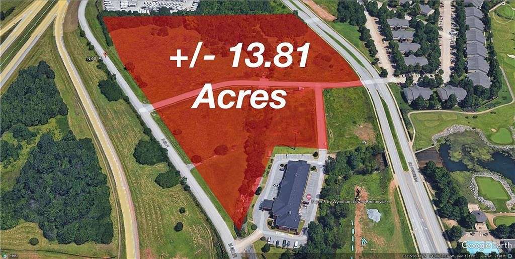 13.8 Acres of Commercial Land for Sale in Lowell, Arkansas